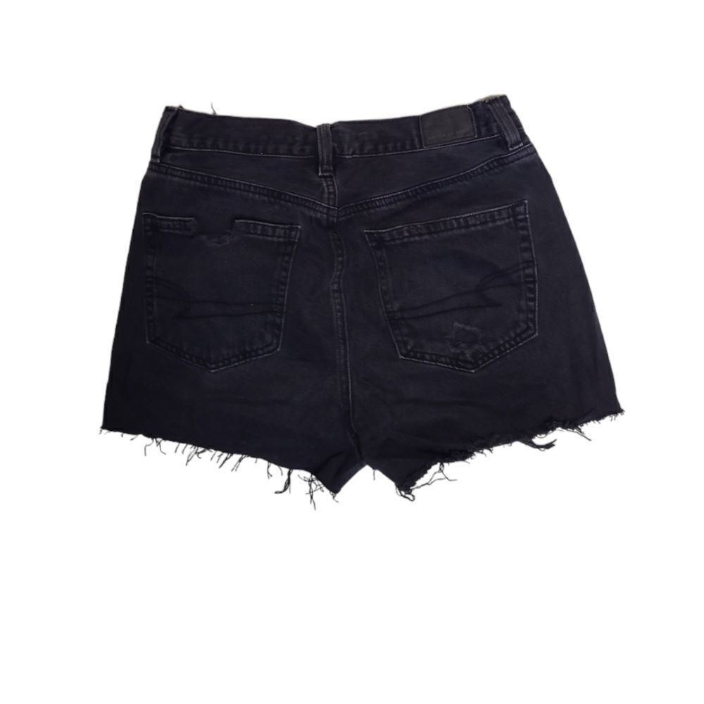 AMERICAN EAGLE black cutoff custom goth‎ chain mom jean shorts 6 - Picture 3 of 11